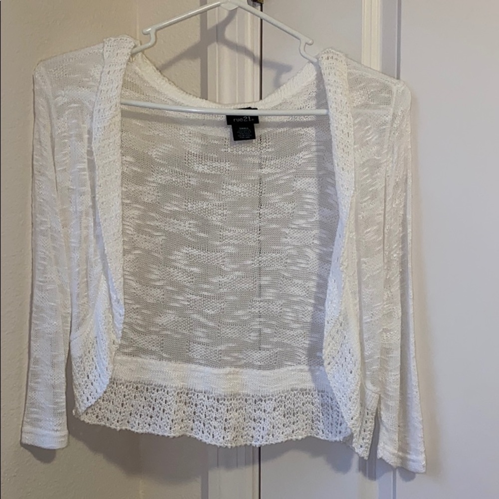 White cardigan